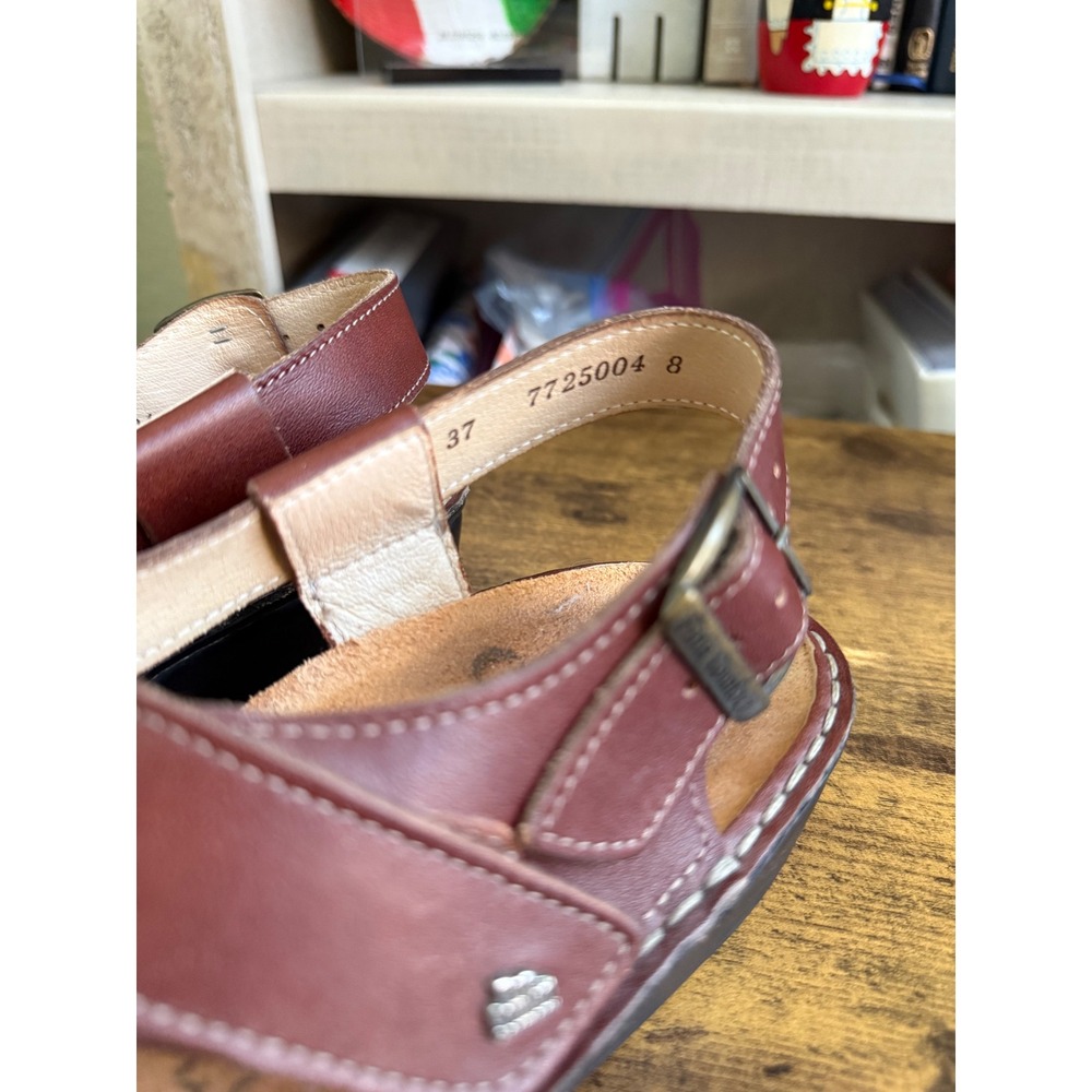 Finn Comfort Sandals Leather Brown EU 37 US 7 Adjustable Strap Comfort - Picture 6 of 8
